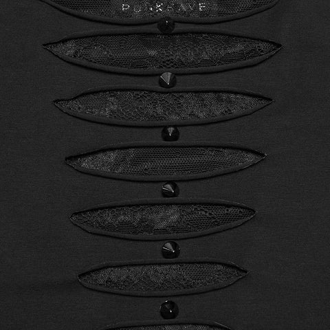Punk Mesh Perspective Kurzarm-T-Shirt
