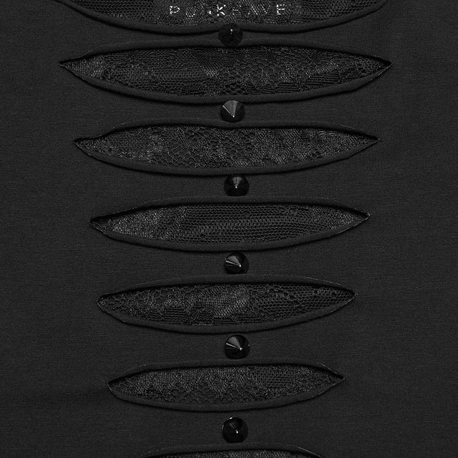 Punk Mesh Perspective Kurzarm-T-Shirt