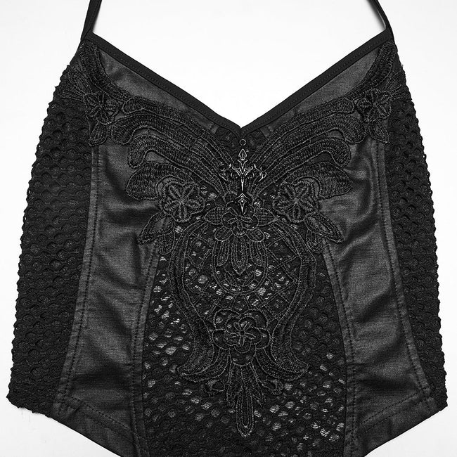 Gothic-Spitzen- und Mesh-Camisole