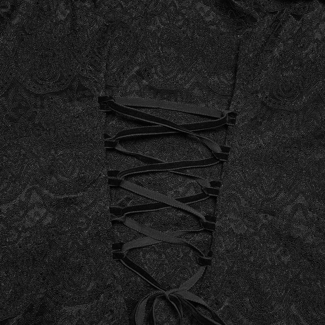 Gothic Rüschen-T-Shirt mit schulterfreiem Ausschnitt