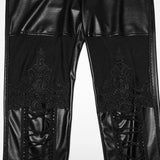 Sexy Leder Gothic Leggings der Frauen im viktorianischen Stil mit Spitze