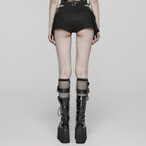PUNK Denim-Shorts mit niedrigem Bund