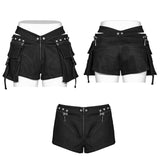 PUNK Denim-Shorts mit niedrigem Bund