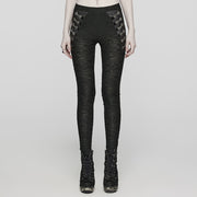 Strickleggings mit Goth-Textur