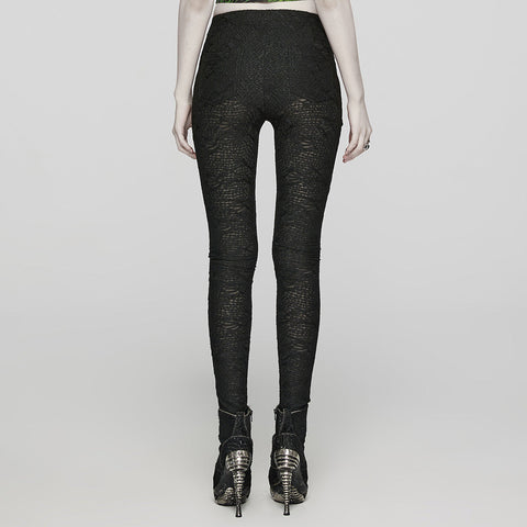 Strickleggings mit Goth-Textur