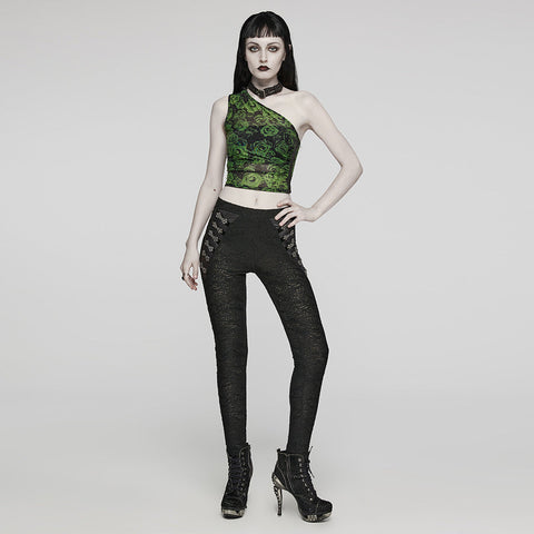 Strickleggings mit Goth-Textur
