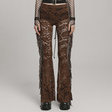 Durchsichtige, ausgestellte Hose aus Spitze im Gothic-Stil