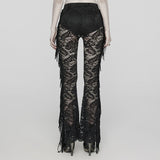 Durchsichtige, ausgestellte Hose aus Spitze im Gothic-Stil