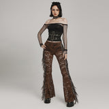 Durchsichtige, ausgestellte Hose aus Spitze im Gothic-Stil