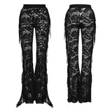 Durchsichtige, ausgestellte Hose aus Spitze im Gothic-Stil
