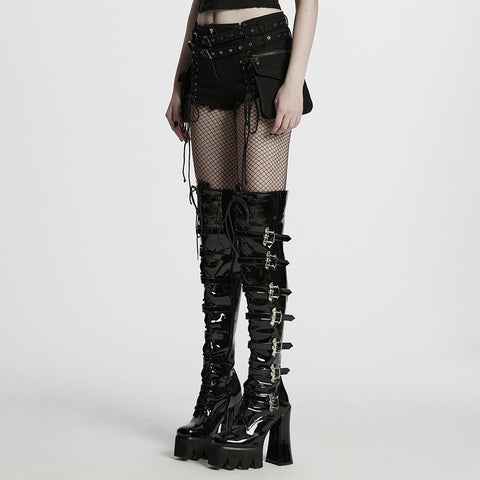 Punk-Stretch-Denim-Hohlshorts