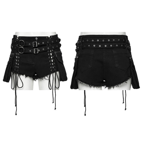 Punk-Stretch-Denim-Hohlshorts