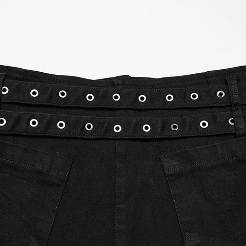 Punk-Stretch-Denim-Hohlshorts