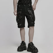 Punk-Oversize-Shorts mit Falten