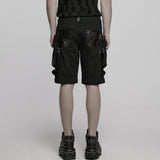 Punk-Oversize-Shorts mit Falten