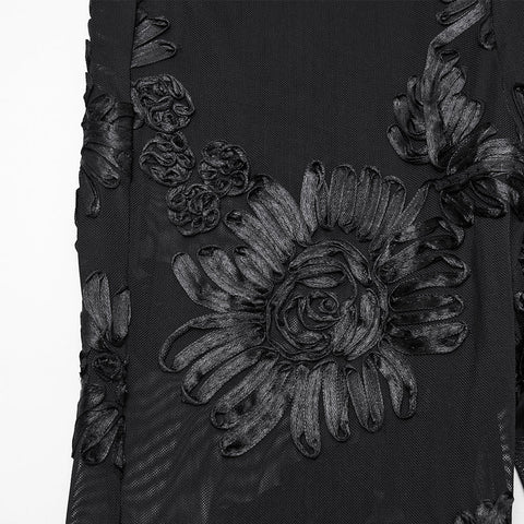 Gothic-Leggings mit floraler Spitze