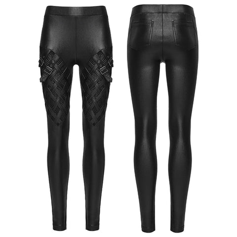 Punk-Leggings mit gekreuzten Bündchen