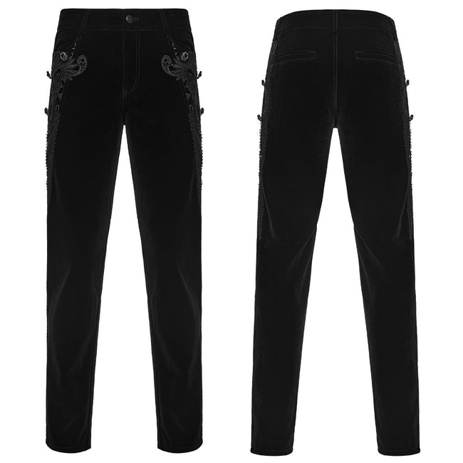Gothic-Samt und Vintage-Hosen