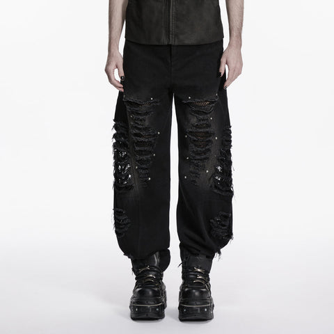 Punkige, zerrissene Jeans