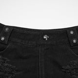 Punk-Jeansshorts mit Rissen