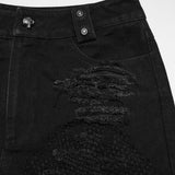 Punk-Jeansshorts mit Rissen