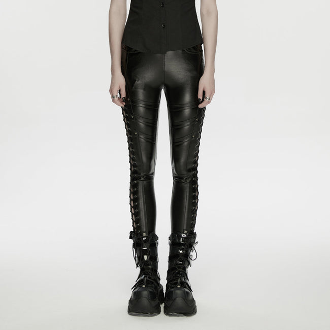 Leggings im Punk-Stil mit Kordelzug