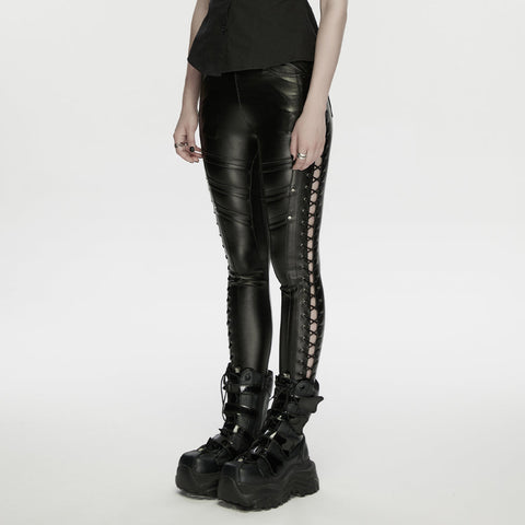 Leggings im Punk-Stil mit Kordelzug