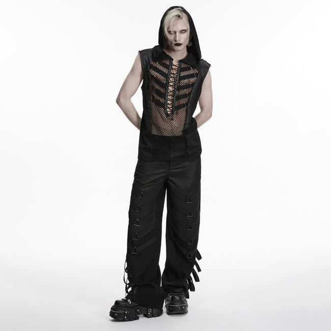 Punk-Hose mit weitem Bein, dunkel, weit geschnitten