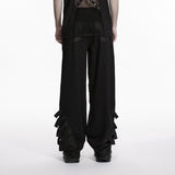 Punk-Hose mit weitem Bein, dunkel, weit geschnitten