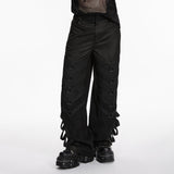 Punk-Hose mit weitem Bein, dunkel, weit geschnitten