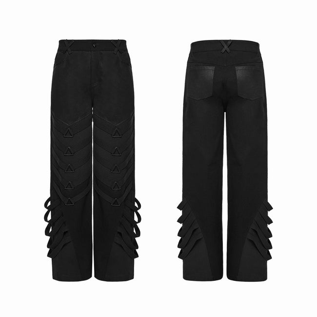 Punk-Hose mit weitem Bein, dunkel, weit geschnitten