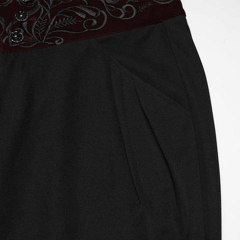 Goth-Pflanzenstickerei-Hose