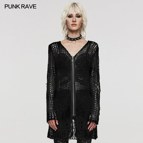 Punk-Strickjacke mit Streifen