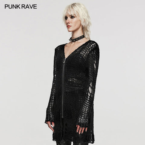 Punk-Strickjacke mit Streifen
