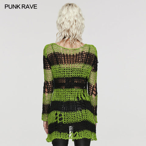 Punk-Strickjacke mit Streifen