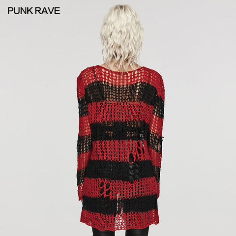 Punk-Strickjacke mit Streifen