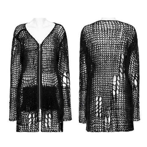Punk-Strickjacke mit Streifen