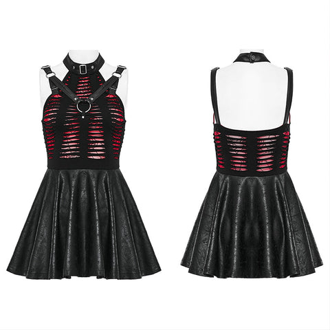 Sexy Gothic-Kleid mit Spinnennetz-Schnitt