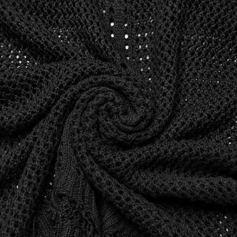 Das gestrickte, ausgehöhlte Kleid im postapokalyptischen Techwear-Stil