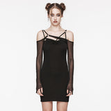 Asymmetrisches Gothic-Netzkleid