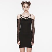 Asymmetrisches Gothic-Netzkleid