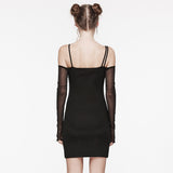 Asymmetrisches Gothic-Netzkleid
