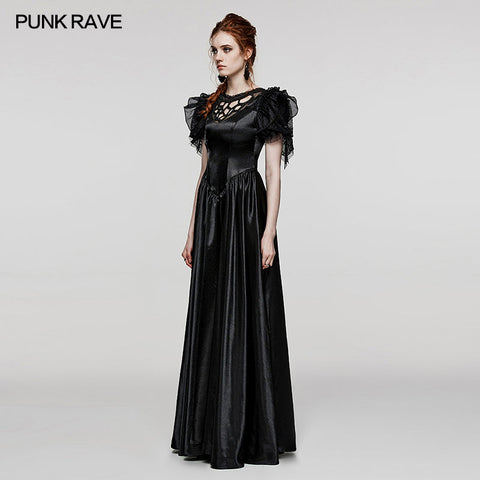 Wunderschönes, glänzendes, gewebtes Gothic-Kleid