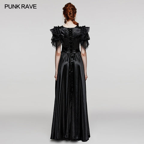 Wunderschönes, glänzendes, gewebtes Gothic-Kleid
