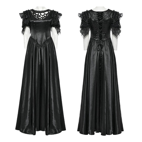 Wunderschönes, glänzendes, gewebtes Gothic-Kleid