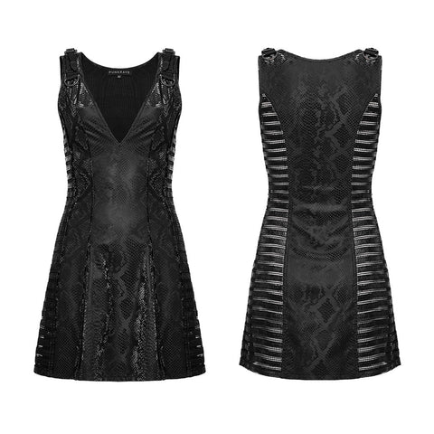 Punk sexy tiefes V-Ausschnittkleid
