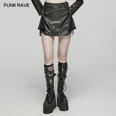 Punk kurzer Lederrock