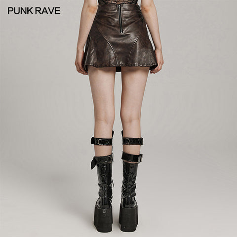 Punk kurzer Lederrock