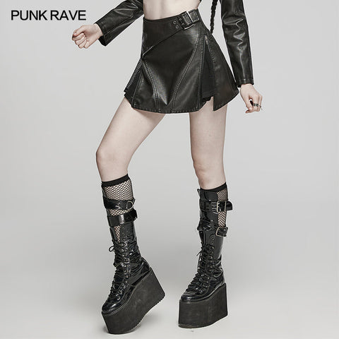 Punk kurzer Lederrock