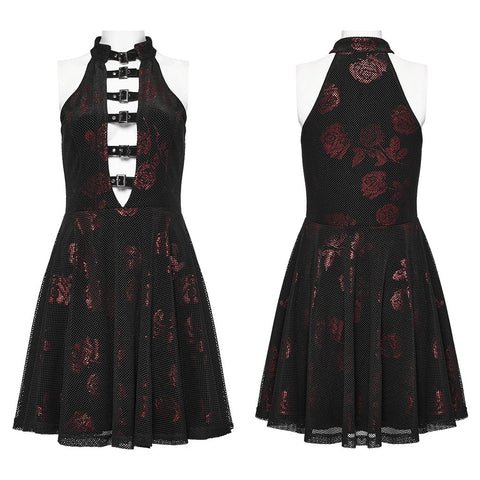 Kleid mit Gothic-Rosen-Print